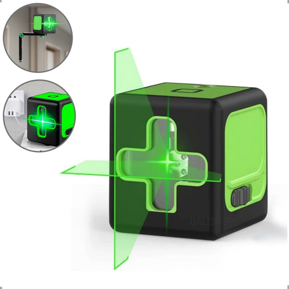 Nível Laser Verde 20m Autonivelante Profissional Linha Cruz 120° Bateria Recarregável USB Tipo C Suporte Magnético Tripé Instalação Construção