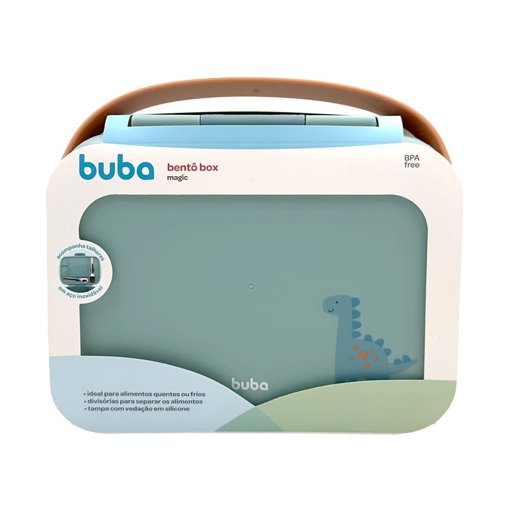 Lancheira Bentô Box Magic Buba com Divisórias Dino