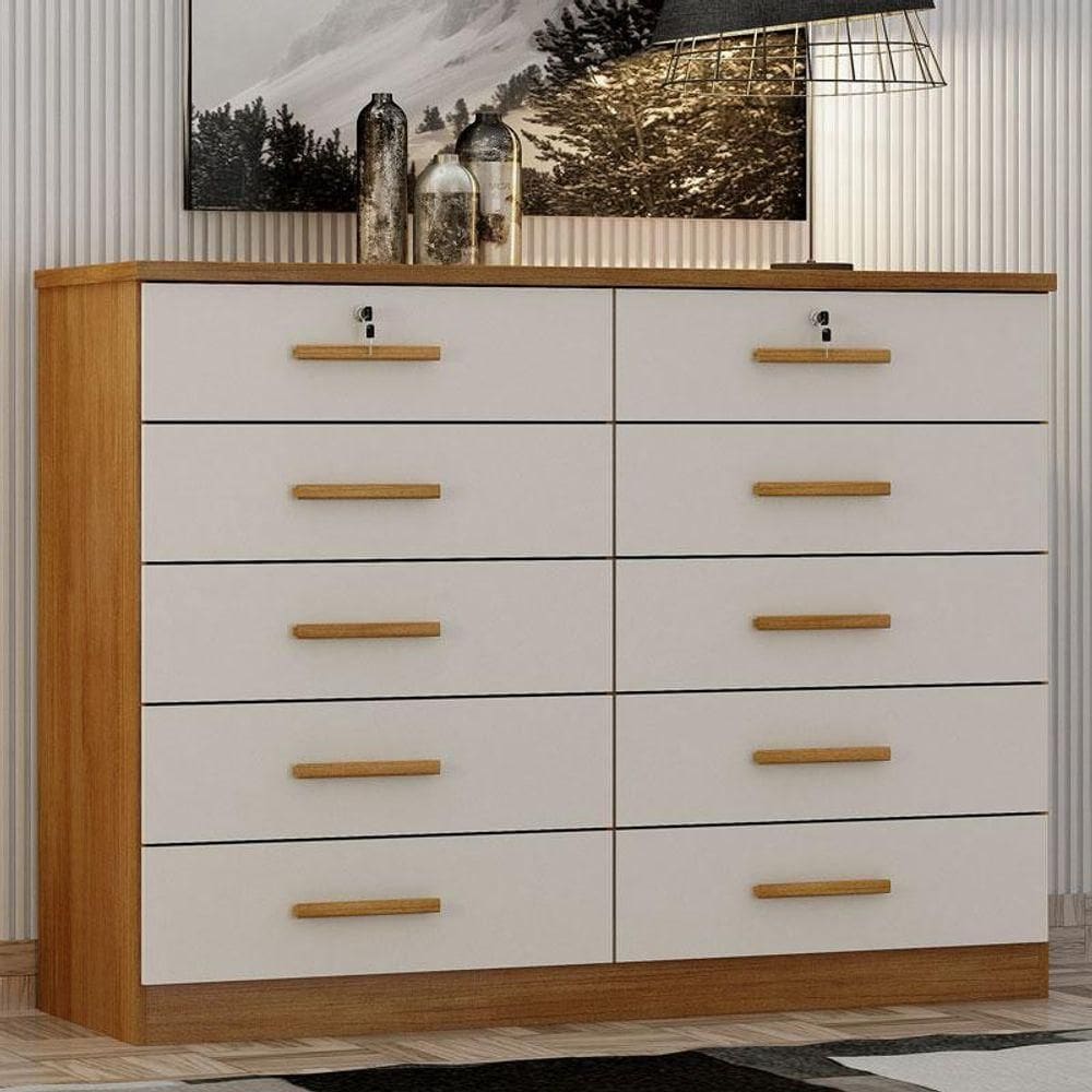 Cômoda Gaveteiro Ambiente Milão Com Chave Cumaru 25 Fendi - Horizonte