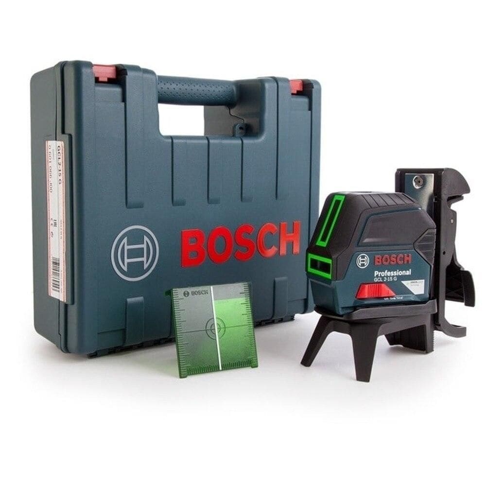Nível a Laser Bosch GCL 2-15 G com Laser Verde, Maleta e Suporte