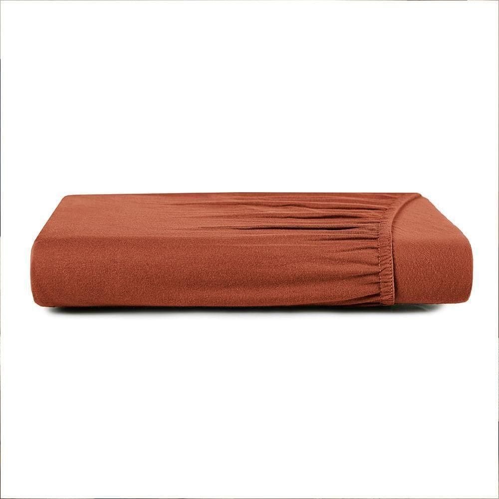 Lençol Com Elástico Altenburg Solteiro King Malha Fio Penteado Laranja Autumn