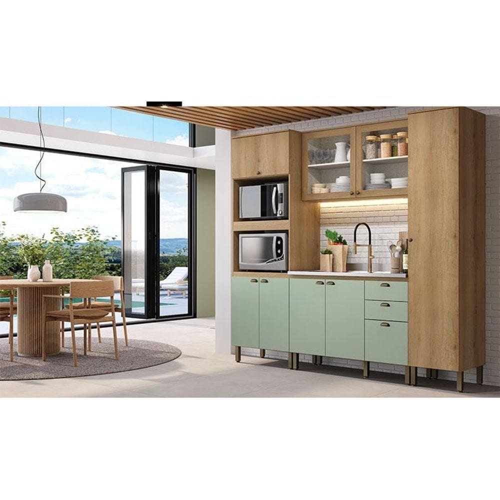 Cozinha Modulada Finesse Ambiente Composição 30 Capuccino Menta - Thb