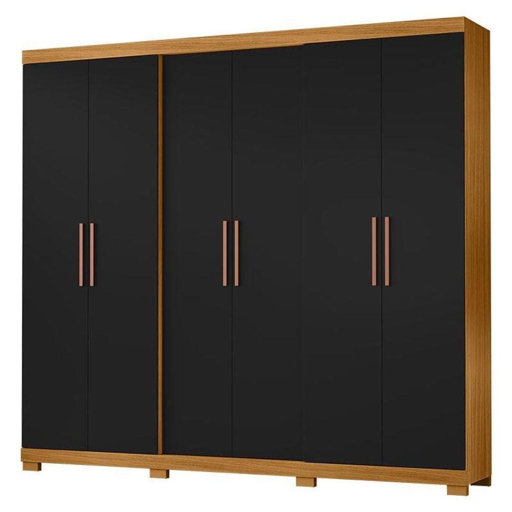 Guarda Roupa Casal San Diego Carvalho Americano Preto - Incorplac