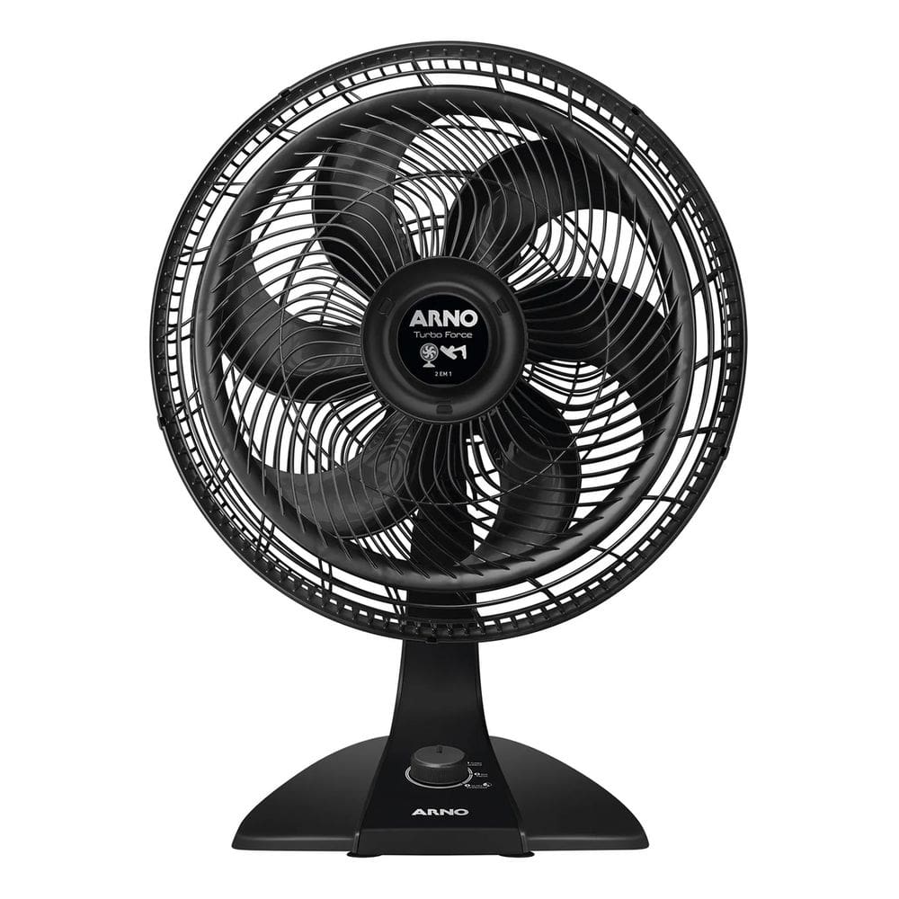 Ventilador Mesa E Parede 2 Em 1 Preto 40cm 220v Turbo - Arno