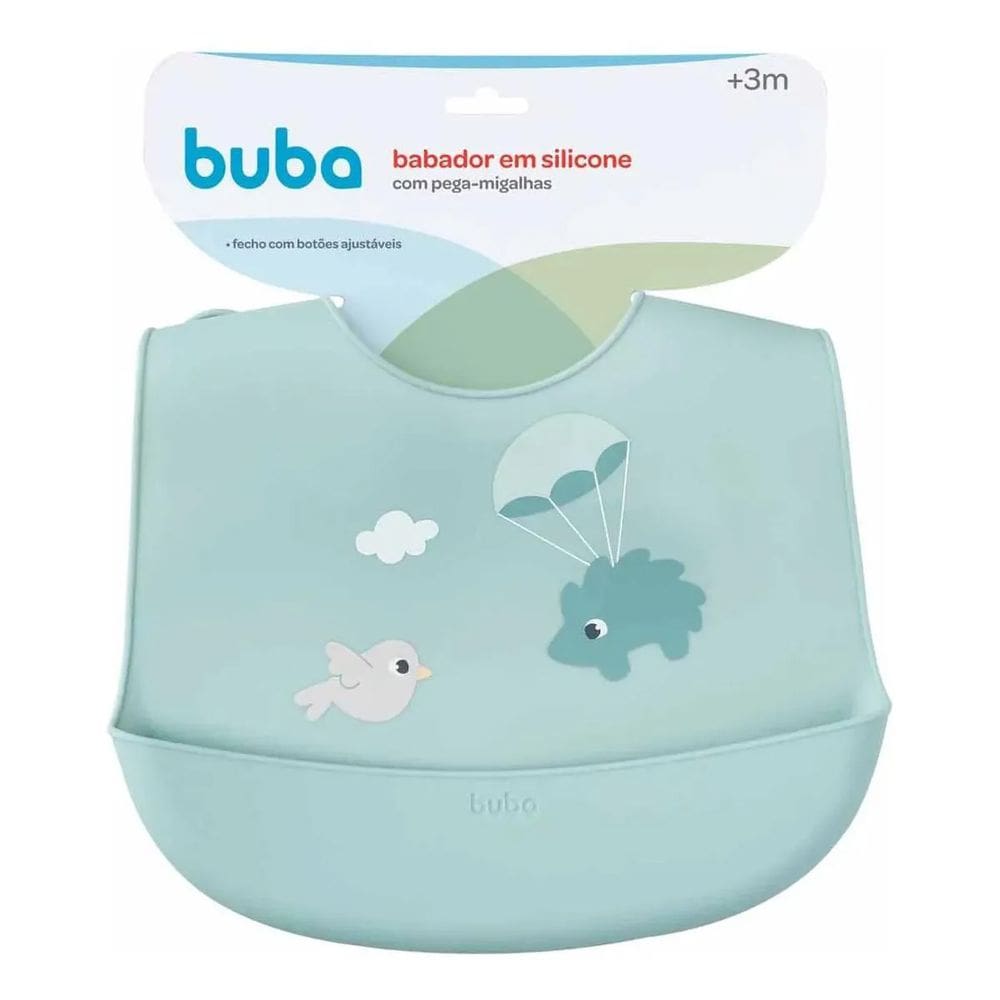 Babador Silicone Buba Com Pega Migalhas Cloudy Porco Espinho