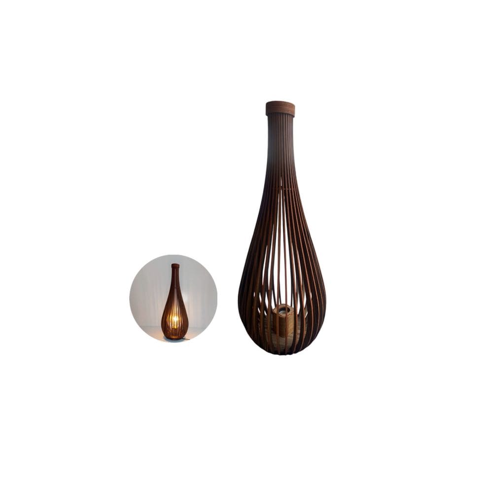 Luminária de piso chão gota em madeira MDF 60cm e27