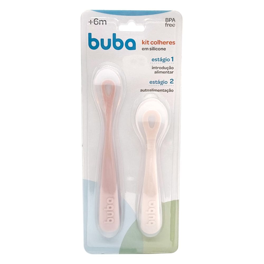 Colher Raspa Fruta Bebê 2 em 1 Alimentação Criança Rosa Buba