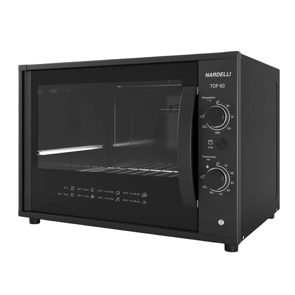 Forno Elétrico de Bancada Top Black 60l 1750w Até 300ºc Top60 127v Black - Nardelli 10014754-1