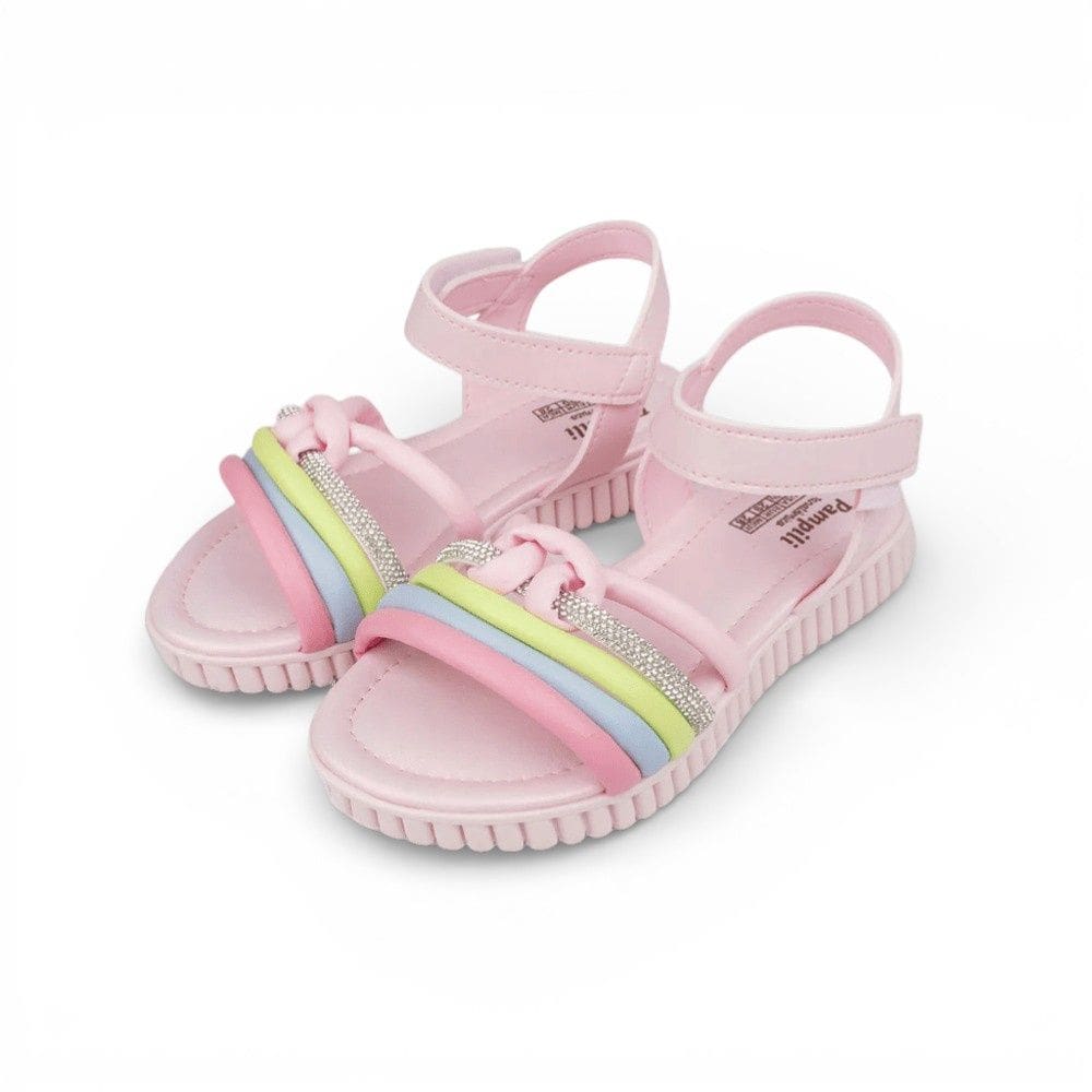 Sandália Infantil Menina Pampili Candy Nó Strass Colorida