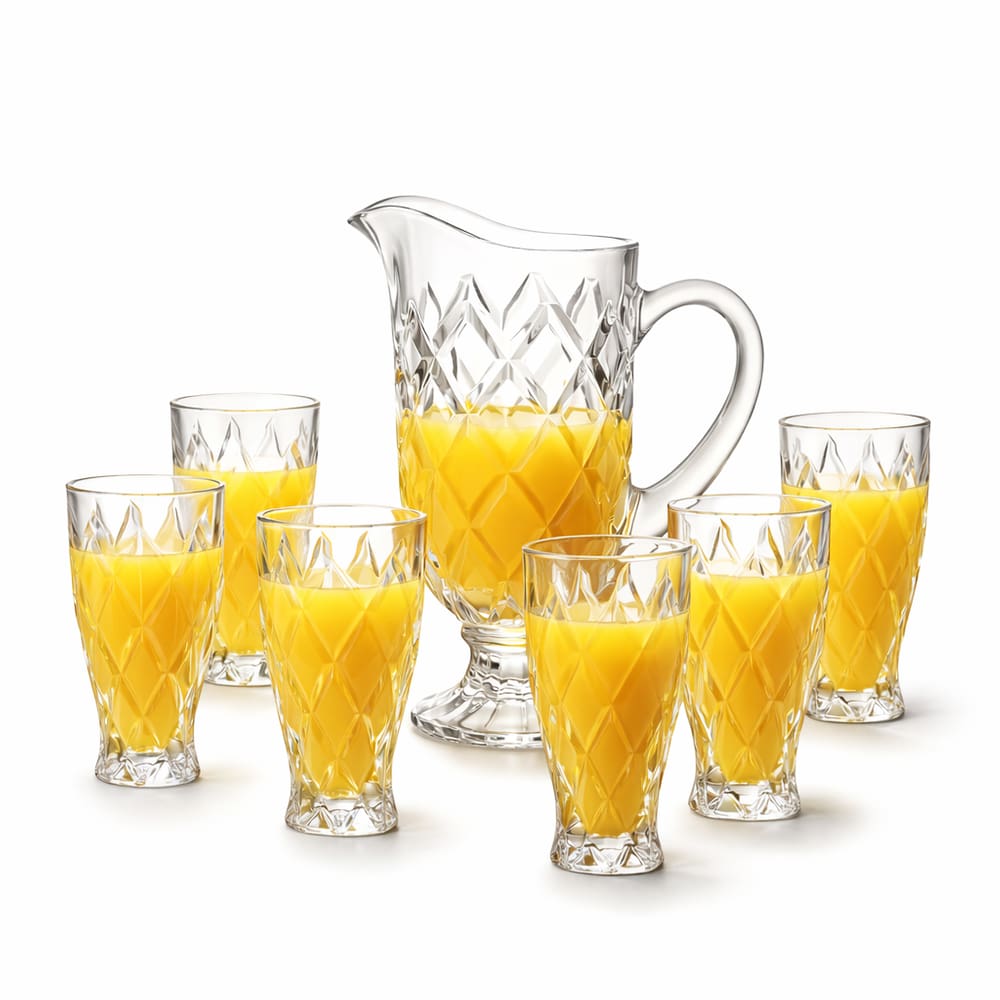 Jogo De Jarra 1,15 L Com 6 Copos 300ml Paris Em Casa Tem