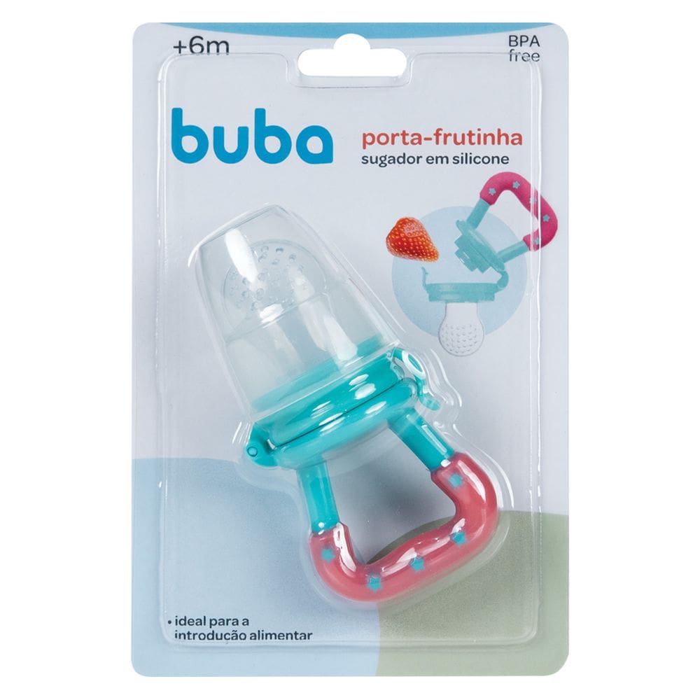 Porta Frutinha Alimentadora Silicone Rosa Buba Menina