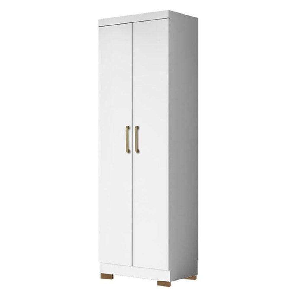 Armário Multiuso 2 Portas 2000191 Branco Tx Com Pés Bronze - Aramóveis