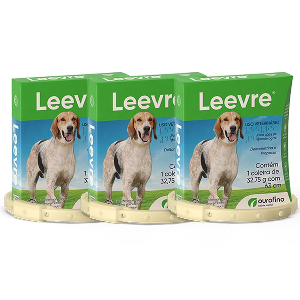 Kit 3 Unidades Coleira Leevre 32,75g Com 63Cm