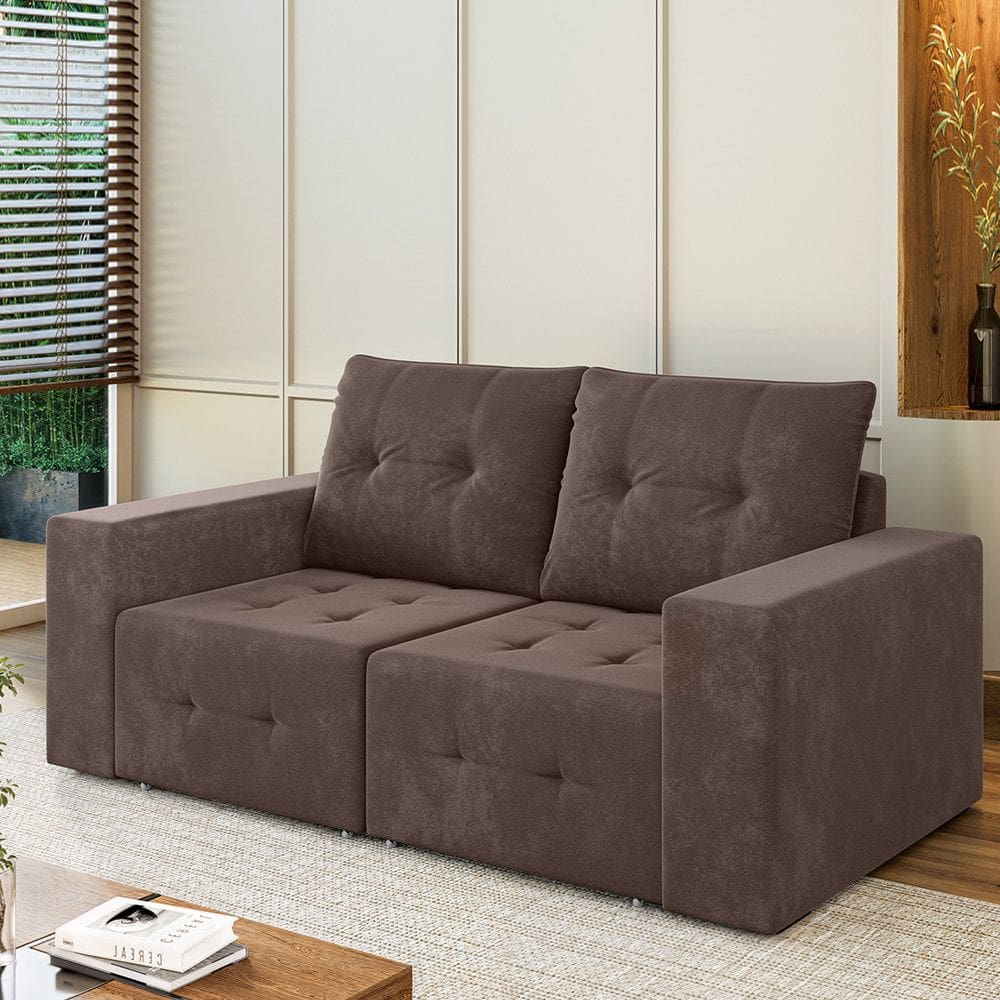 Sofa 3 Lugares Retratil 200cm Sued Italia Flash Estofado