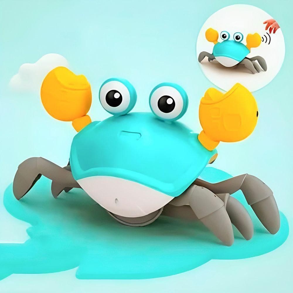 Caranguejo Fujão Brinquedo Bebê Infantil Musica Diversão - verde água
