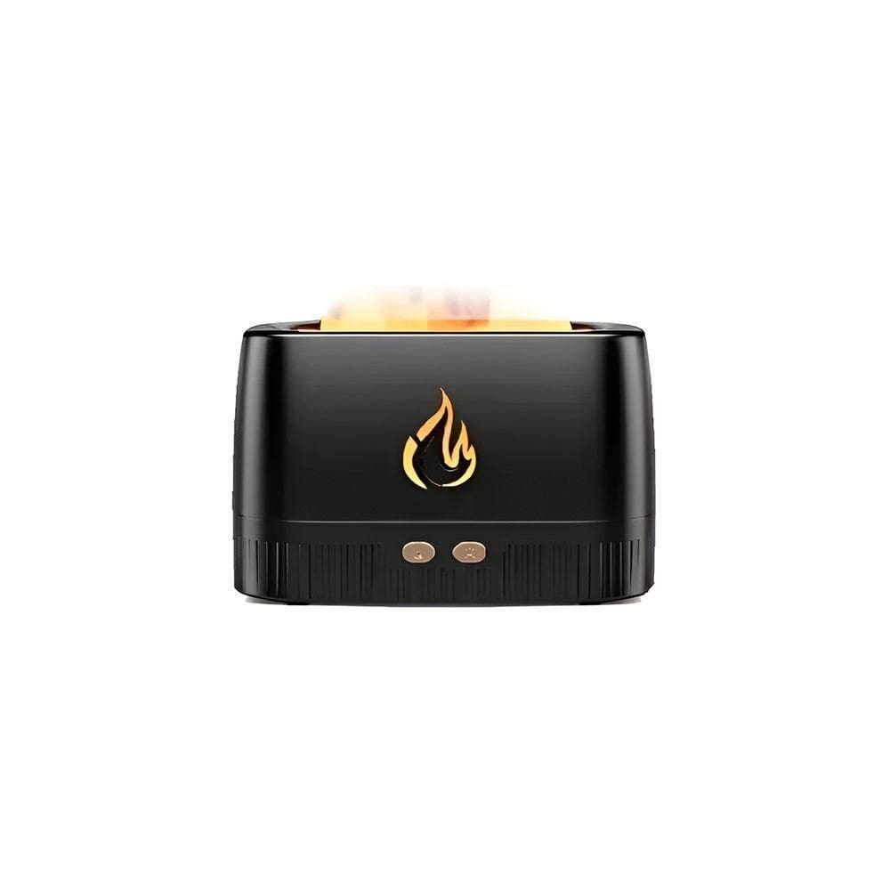 Aromatizador Umidificador Difusor Ultrassônico Chamas - Relaxamento, Aromaterapia E Ambiente Aconchegante preto