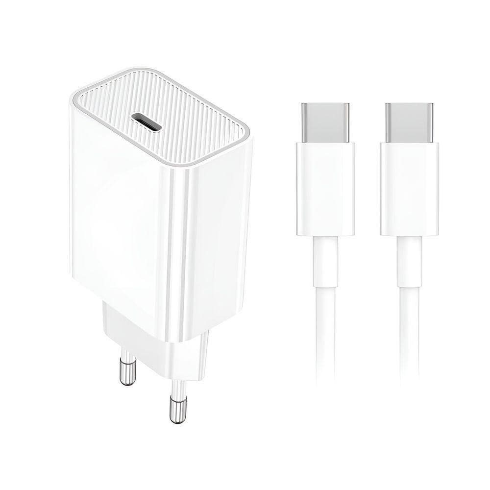 Fonte 20w Fast Charge Com Cabo Tipo-c – Velocidade Máxima E Proteção Completa - Branco