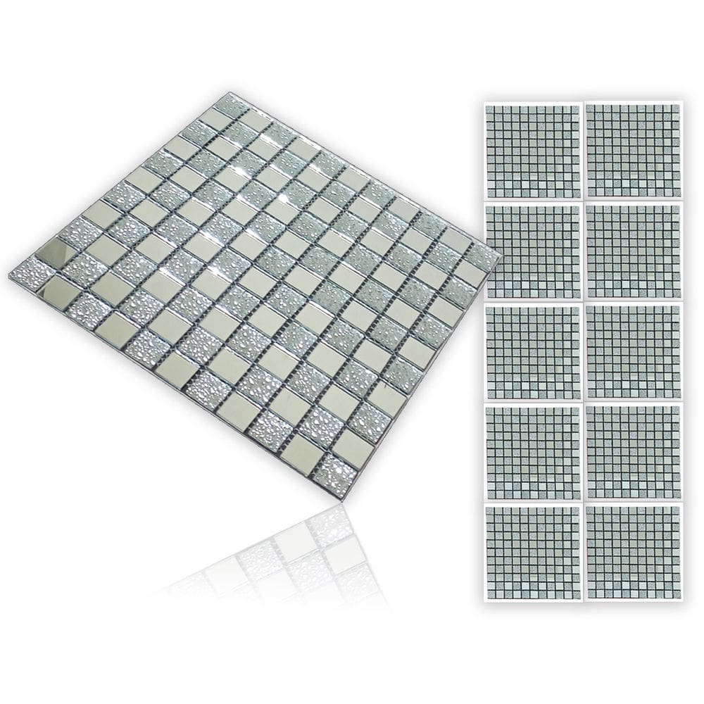 Pastilha De Vidro Kit 10 Uni Autocolante Parede Cozinha Banheiro Decorativa Facil Aplicacao Reforma Requinte Moderna