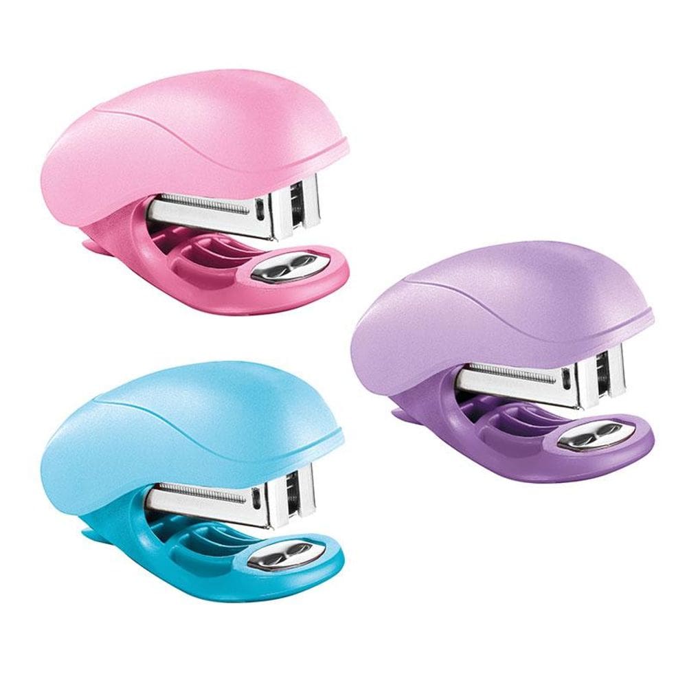 Grampeador Mini 15 Folhas Pastel