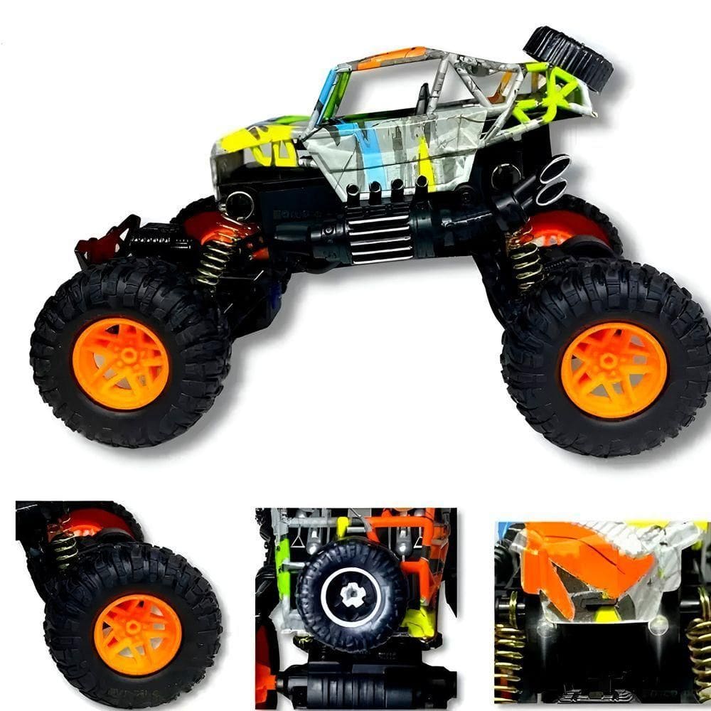 Carrinho Off Road Controle Remoto 1:18 – Potência, Aderência E Diversão Em Qualquer Terreno amarelo