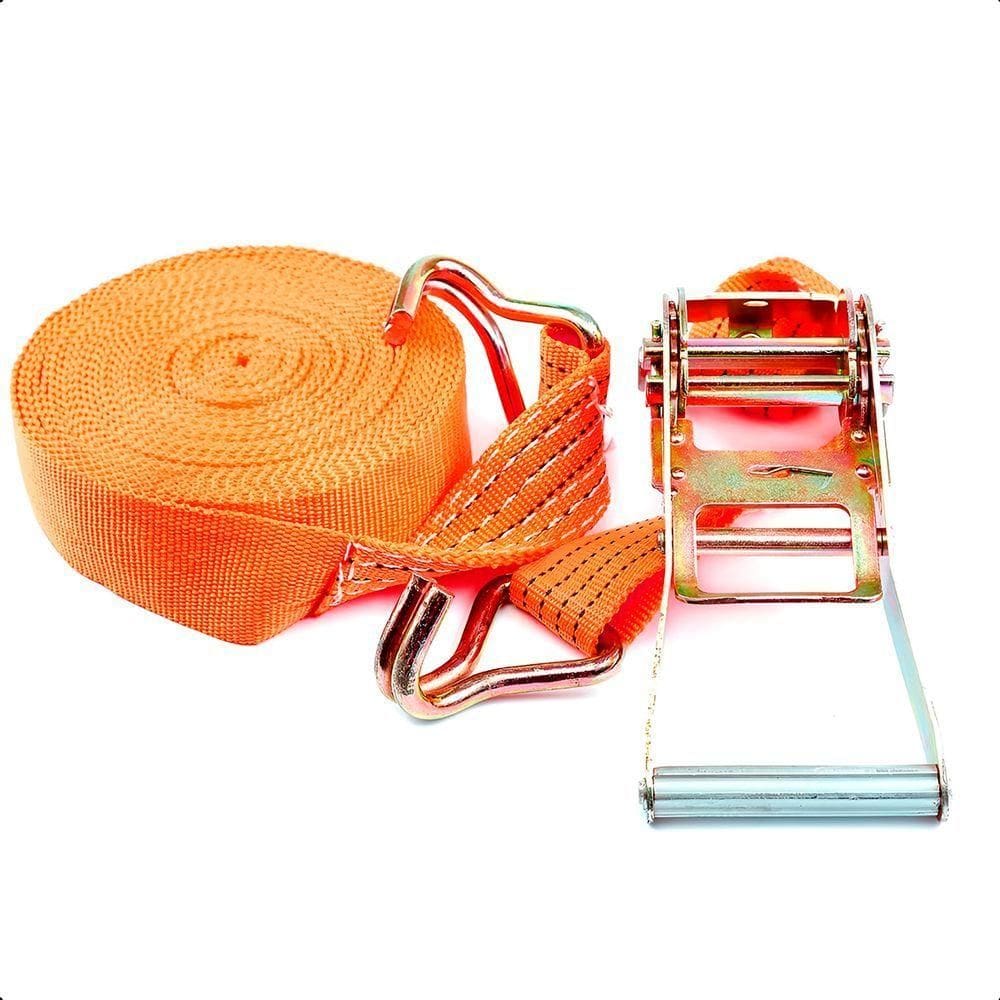 Cinta Para Carga Com Catraca 4,5m X 2,5cm Até 700kg Com Ganchos Em Aço Carbono