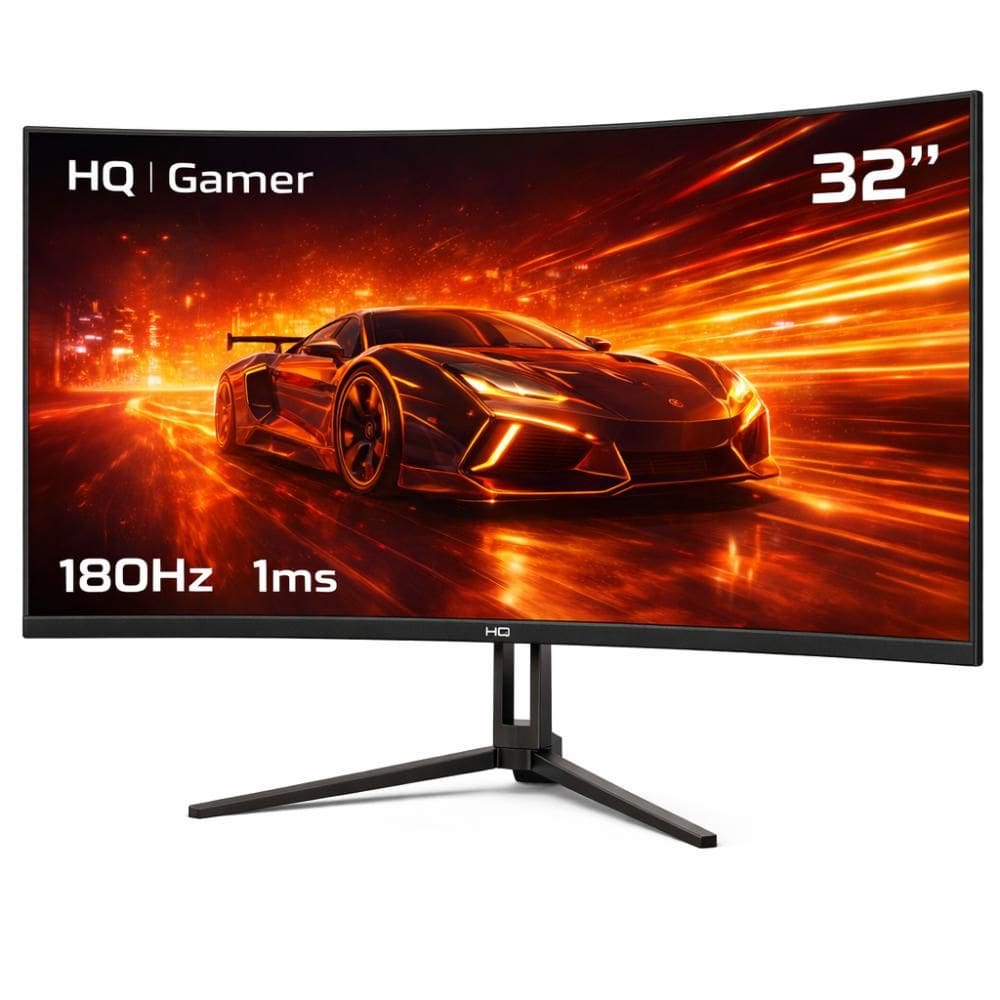 Monitor Gamer HQ Ultra 32” Curvo 1ms, 180Hz, Quad HD (QHD) - 2560x1440, AMD FreeSync, HDMI, DP, HQ32C180