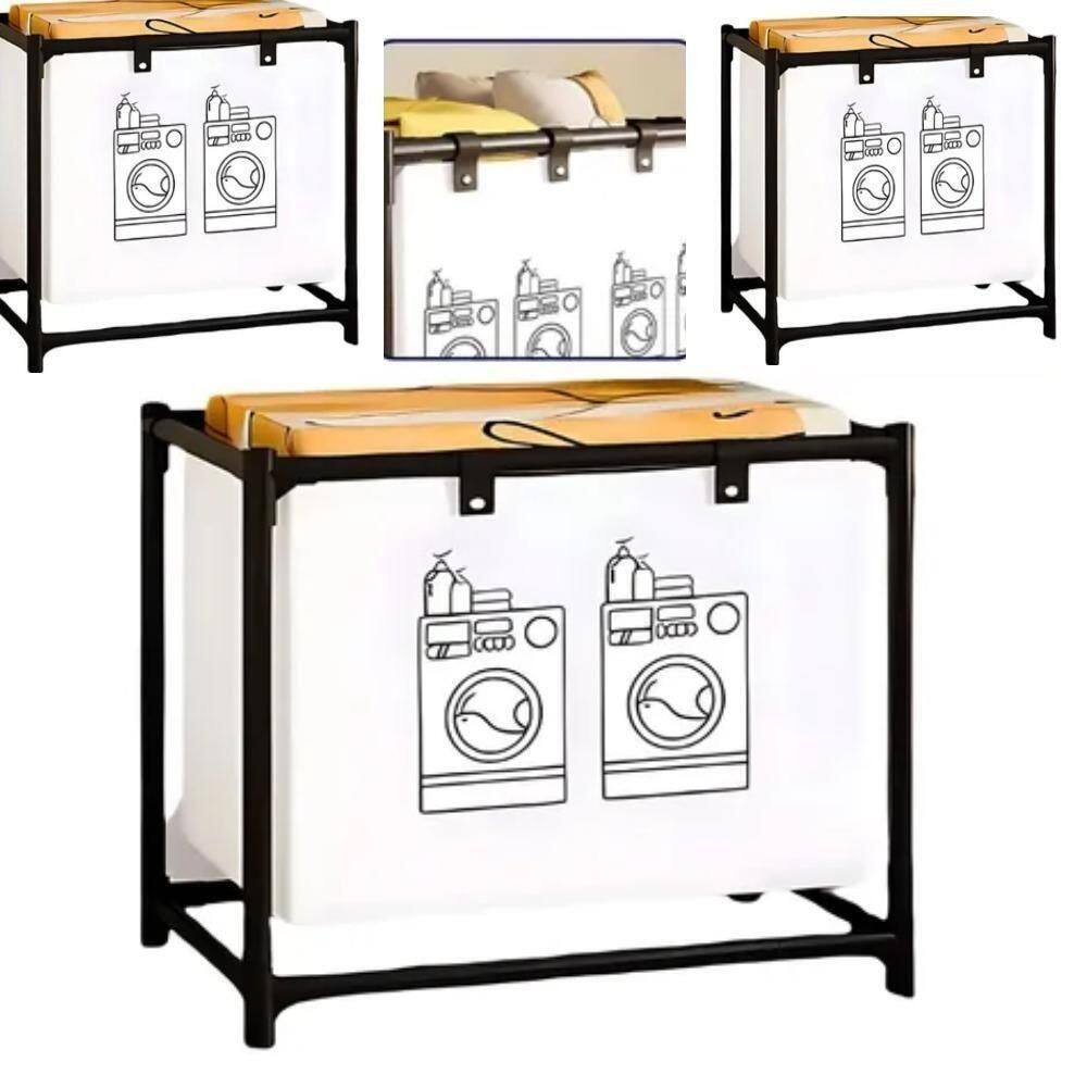 Cesto Roupa Suja Lavanderia Organizador Forro Removivel Dobravel BrinquedosMultiuso Desmontavel Quarto Banheiro
