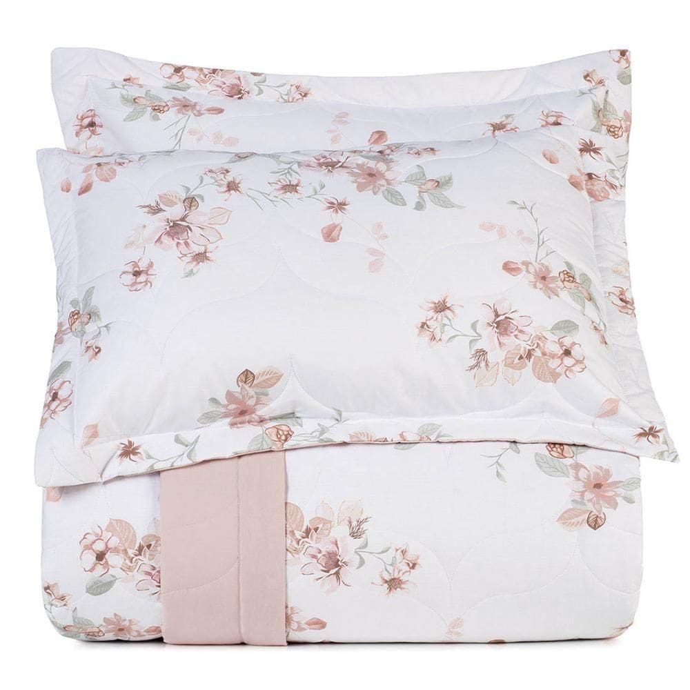 Jogo De Colcha King Altenburg Algodão Lux 200 Fios Liliflora