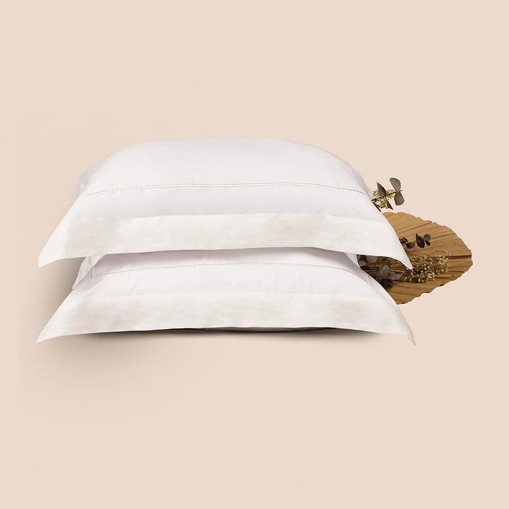 Jogo De Fronhas Altenburg Haus Algodão Egípcio E Linho Supremo Branco