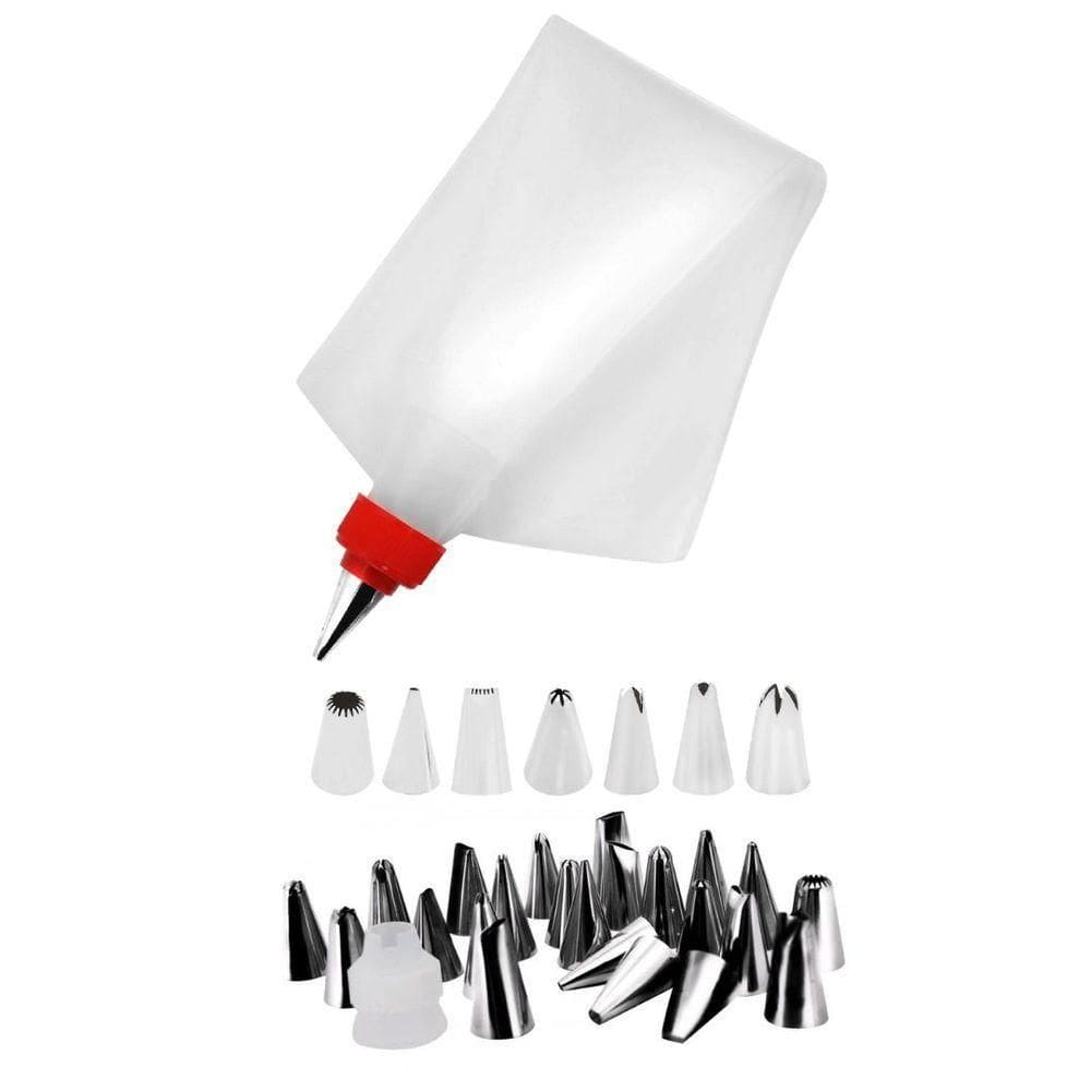 Saco De Confeitar Reutilizável Com 31 Bicos Em Aço Inox - Tuut