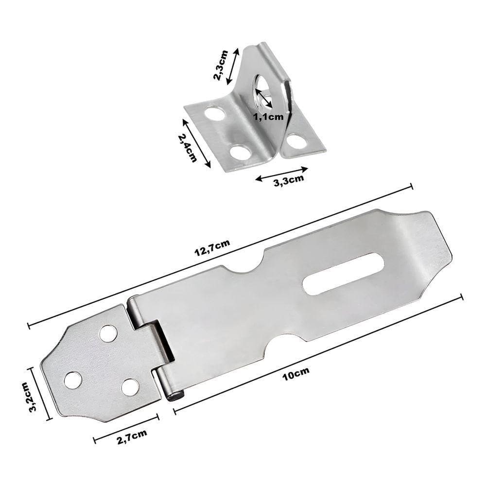 Dobradiça Porta Cadeado Trinco Aço Inox Ferramenta
