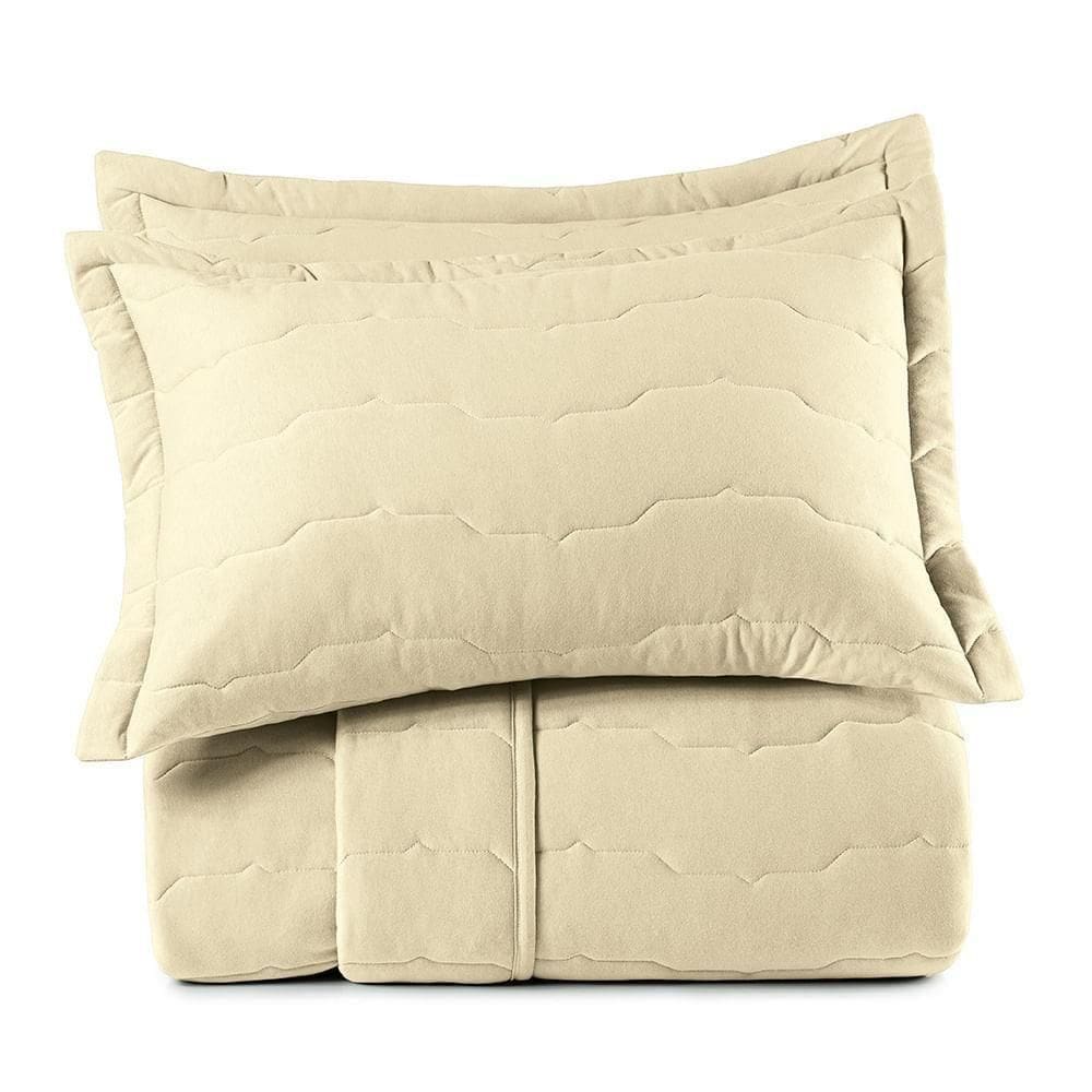 Jogo De Colcha King 3 Peças Altenburg Malha Fio Penteado Bege Noale