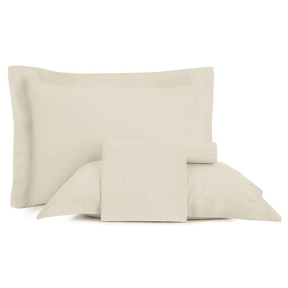 Jogo De Cama Casal Altenburg Cetim 300 Fios Bege