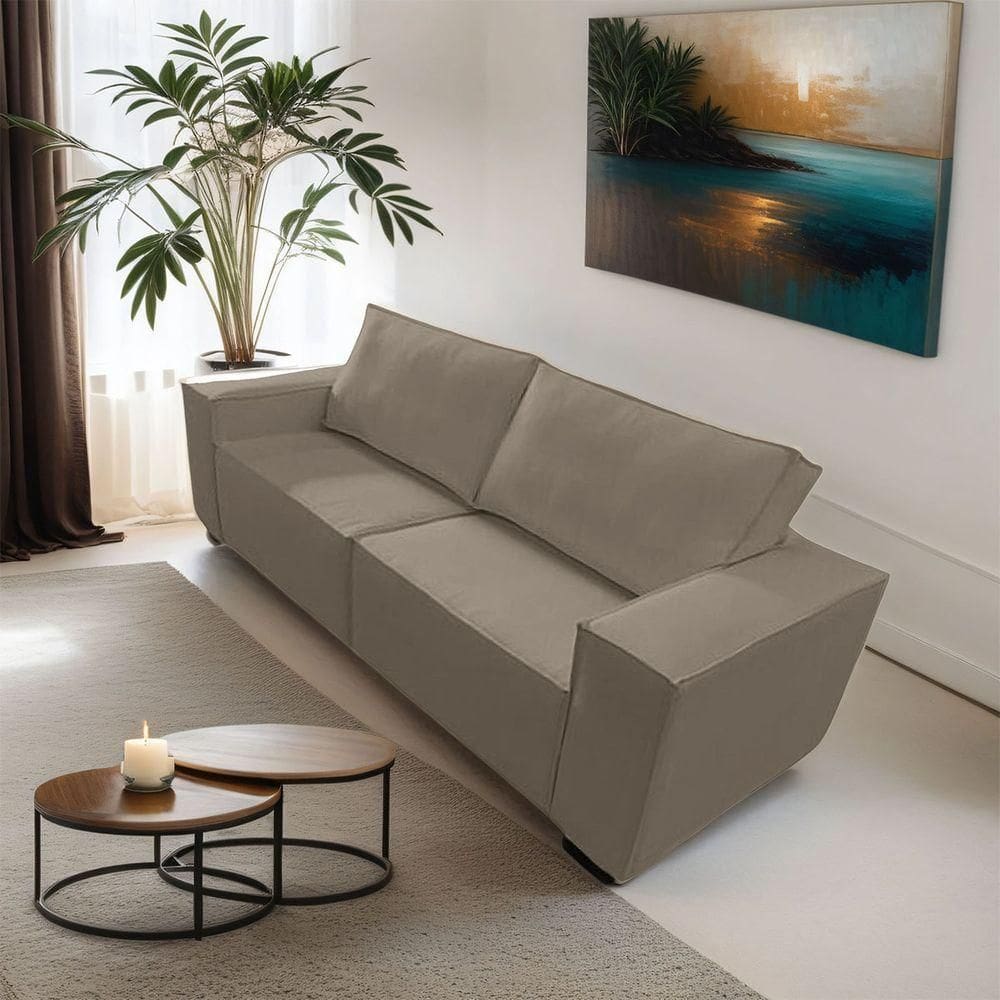 Sofá Santiago 2 Lugares Marrom Café - Lojas Curitibanas