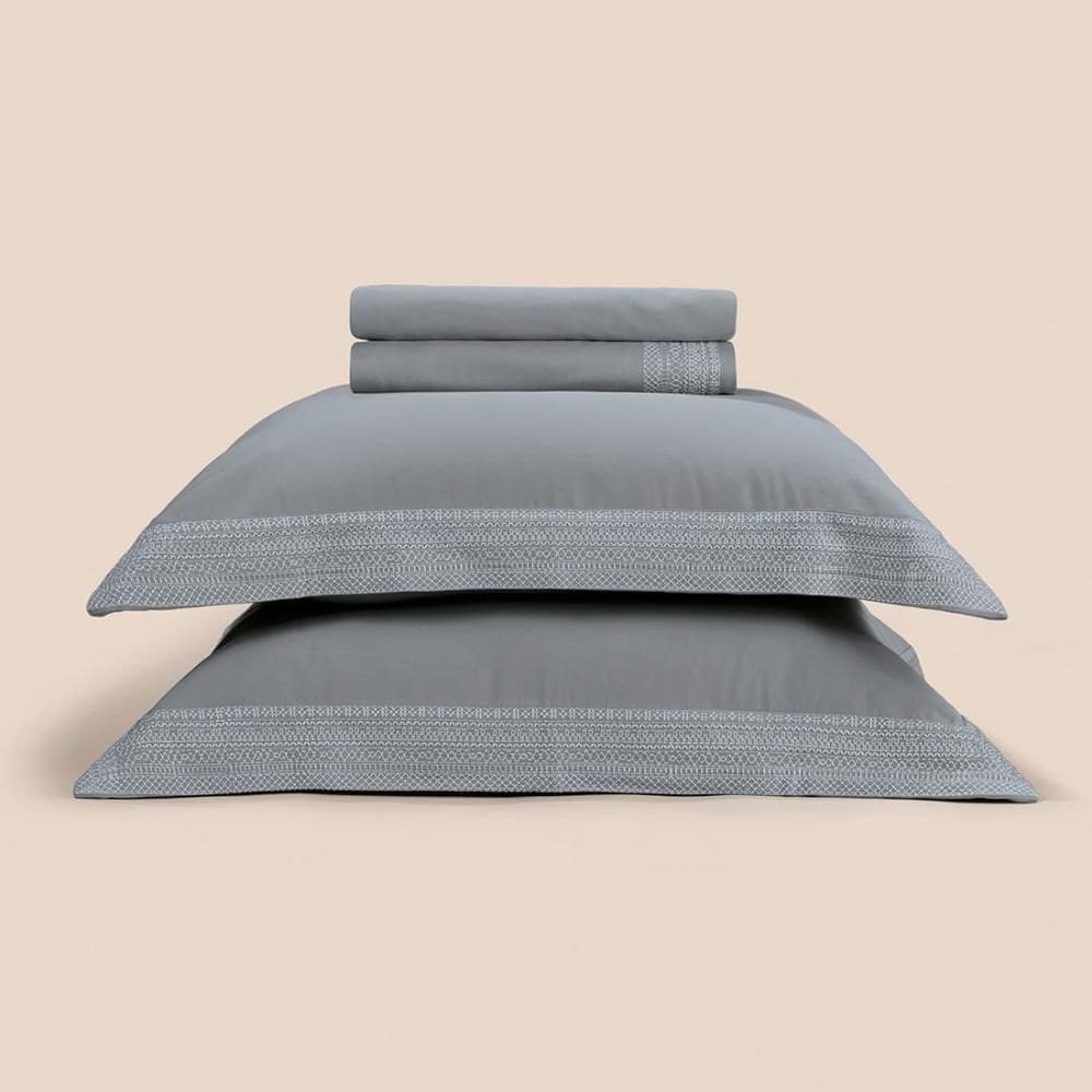 Jogo De Cama Queen 4 Peças Altenburg Haus Elementar Cinza Boho