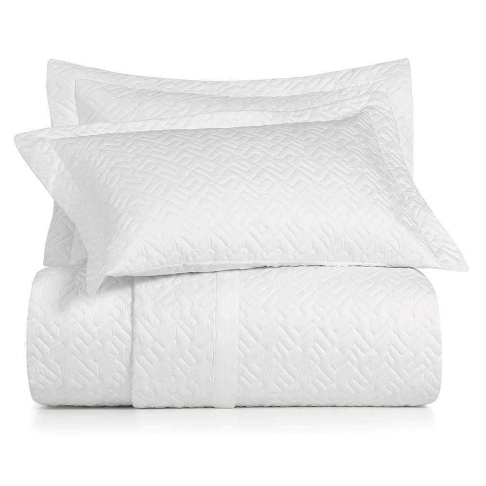 Jogo De Colcha Marchê Casal 3 Peças Altenburg Algodão Lux 200 Fios Branco