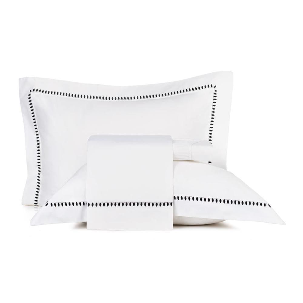 Jogo De Cama Queen Altenburg Bordados Em Cetim 300 Fios Cerclê Preto