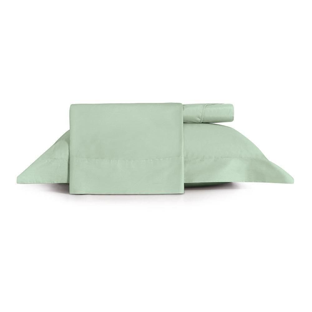Jogo De Cama Solteiro King 3 Peças Altenburg Algodão Lux 200 Fios Verde Claro