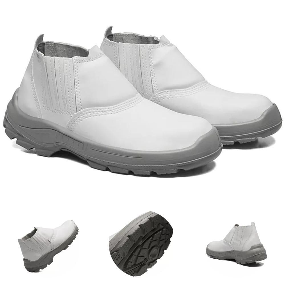 Bota Botina de Segurança Antiderrapante Bidensidade CA 29492 Branca BELF Bracol