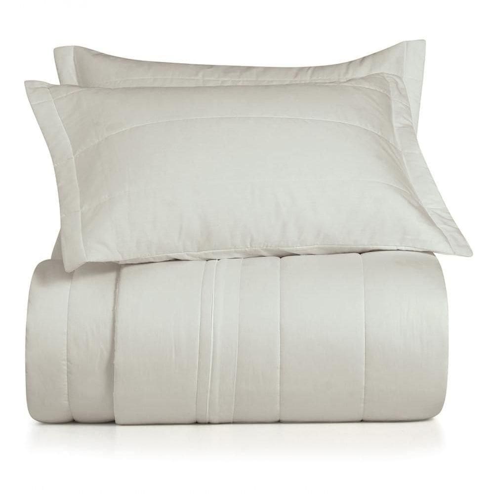 Jogo De Colcha Casal 3 Peças Altenburg Algodão Lux 200 Fios Cinza Inspiração