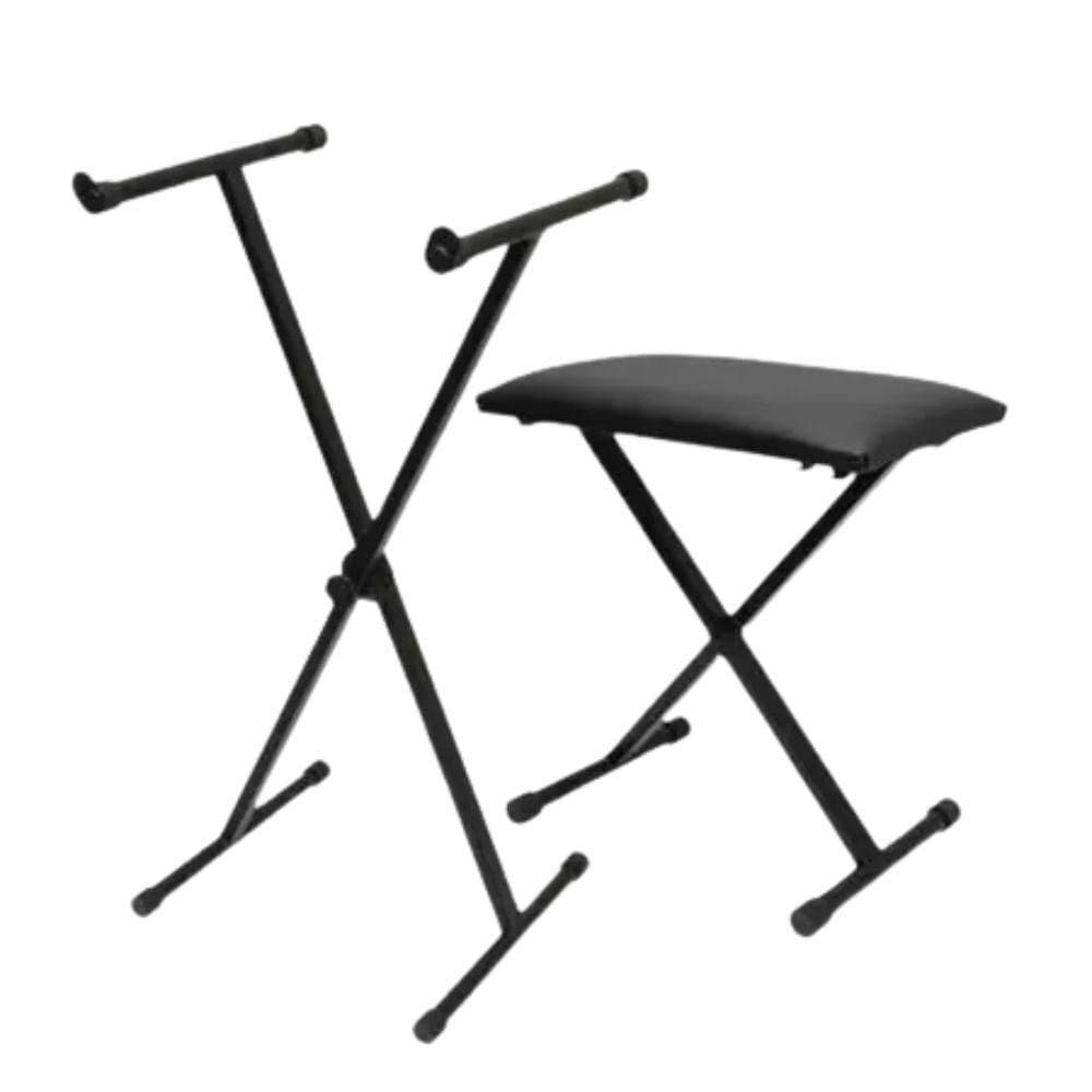 Kit Para Teclado Modelo Sx ? Suporte + Banqueta Em X Saty