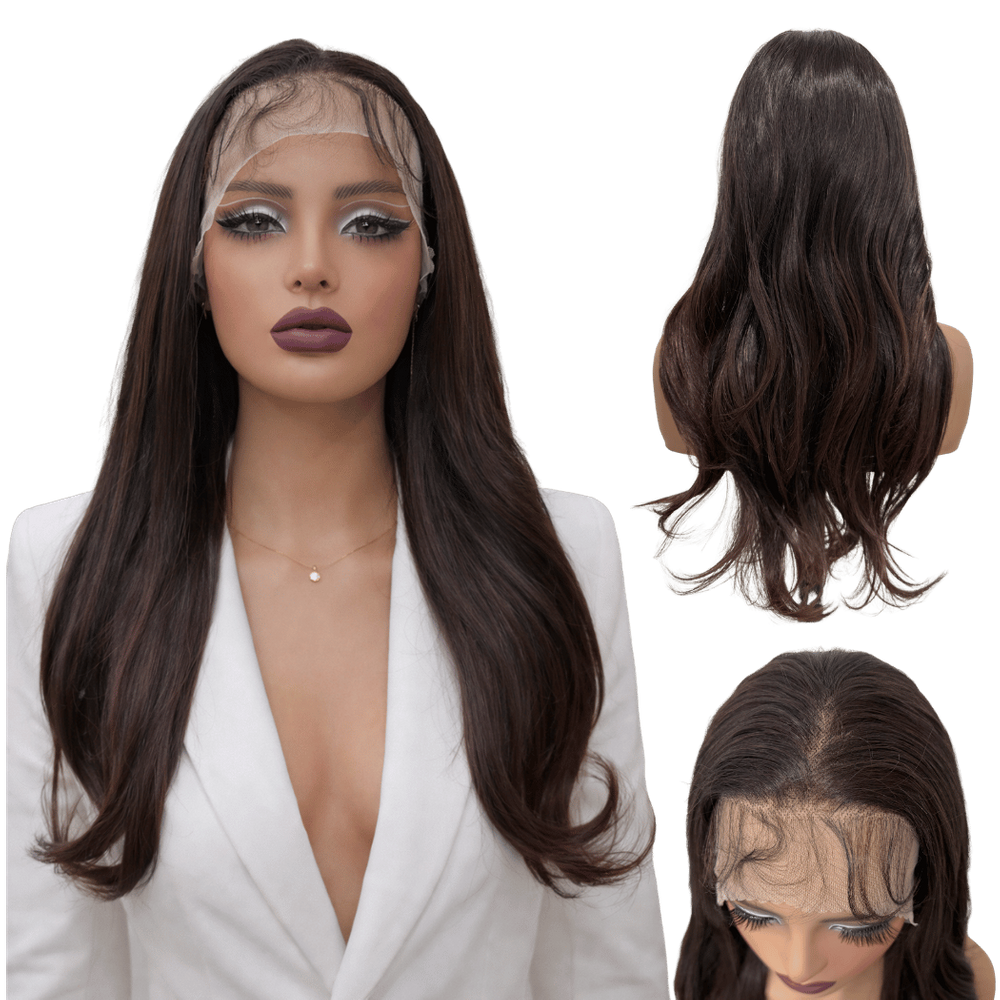 Peruca front lace 13x4 futura 60cm castanho ombre T1B/33