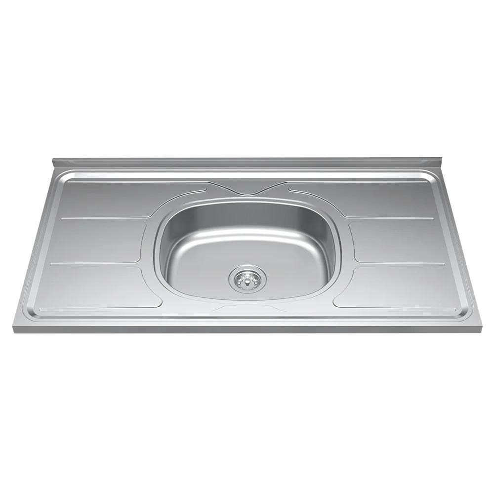 Pia De Cozinha Com Cuba E Válvula Bali 100cm Aço Inox - Ghel Plus