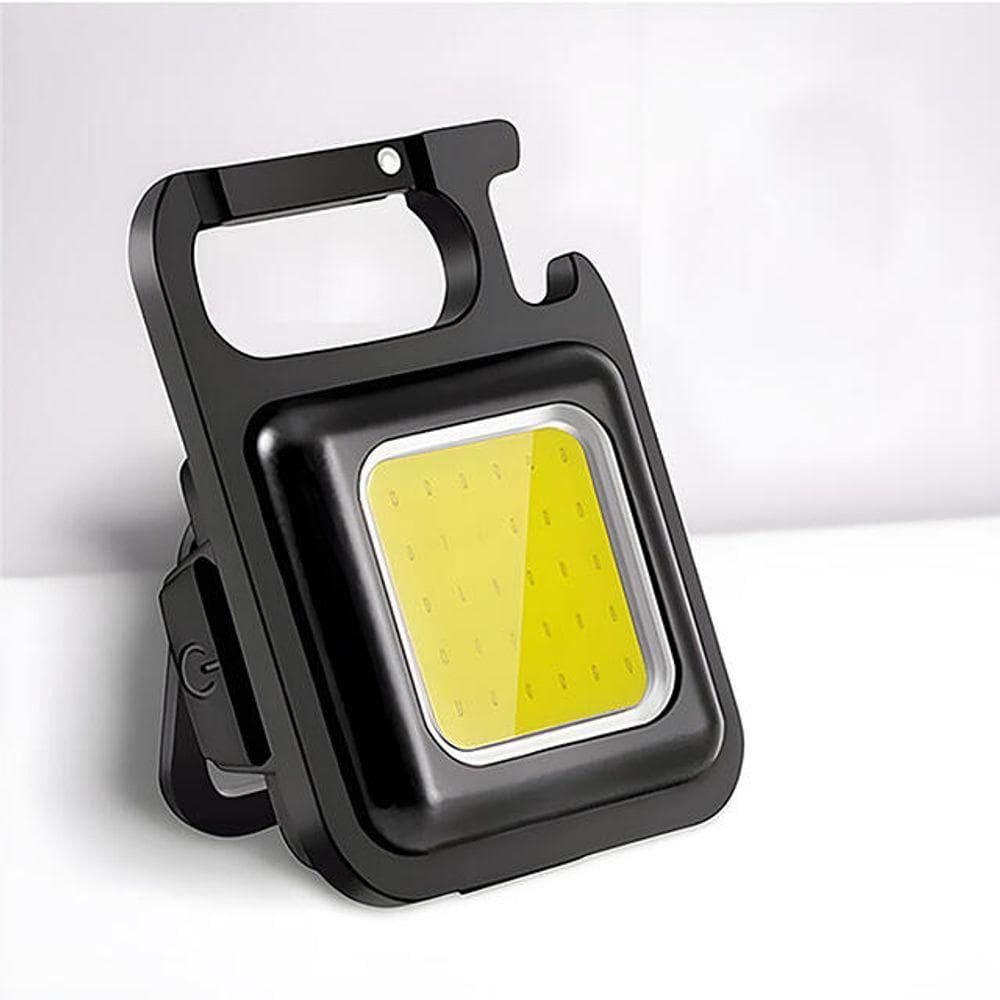 Mini Lanterna Led Usb Recarregável Para Chaveiro Com Abridor De Garrafas Viagem Acampar Multiuso