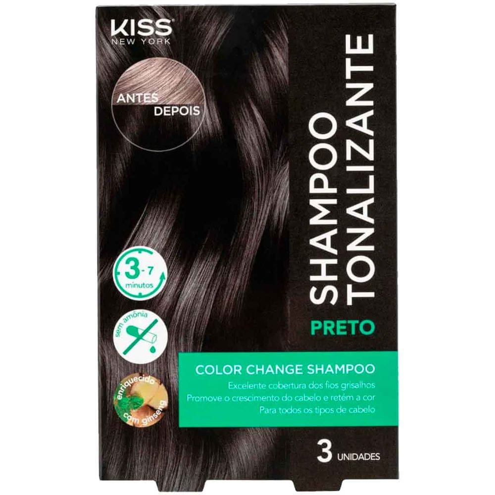 Shampoo Tonalizante Color Change Preto Kiss New York