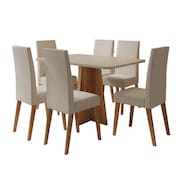 Conjunto Sala de Jantar Mesa 1,60m Moove 6 Cadeiras Veludo Milano Viero