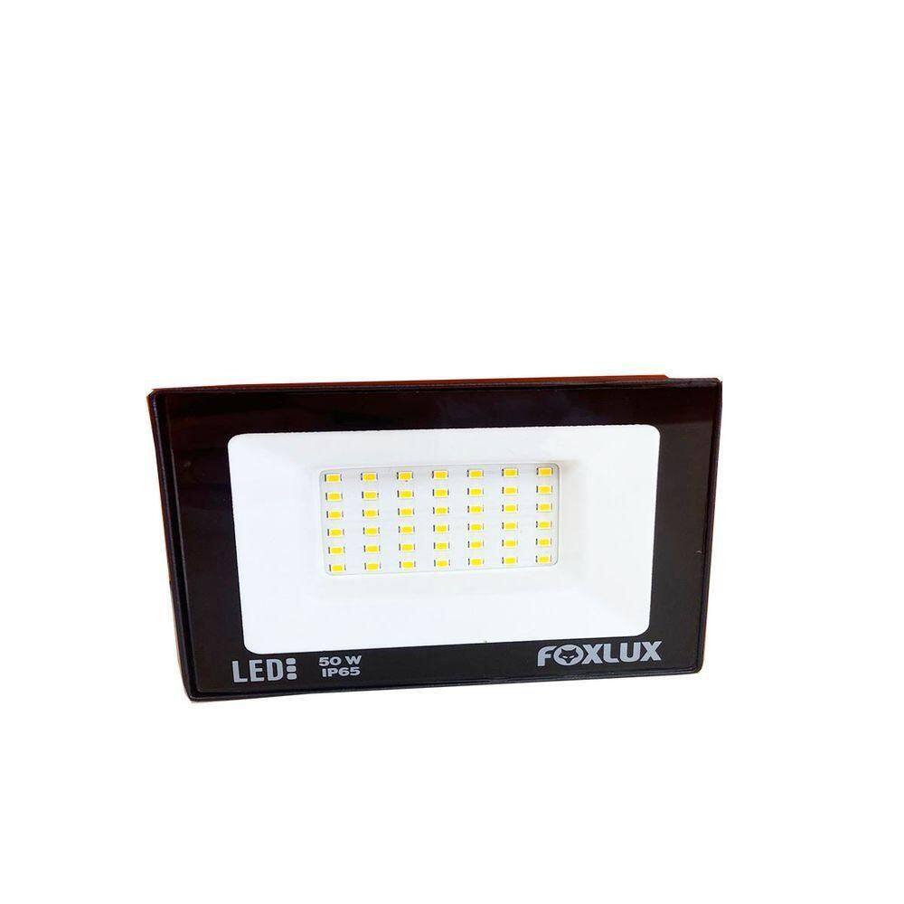 Refletor Led Foxlux Bivolt 50w 3000k Preto