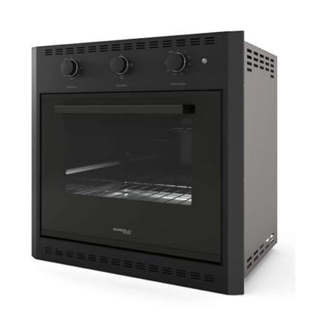 Forno Elétrico de Embutir 60L Nardelli Black, 1750W, Grill, Timer 120 Min, até 300°C, Design com Botões Retráteis