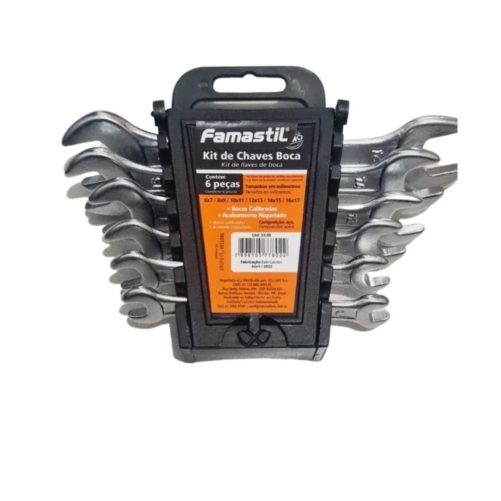 Jogo De Chaves Famastil Fixa 6und 6mm A 17 Mm