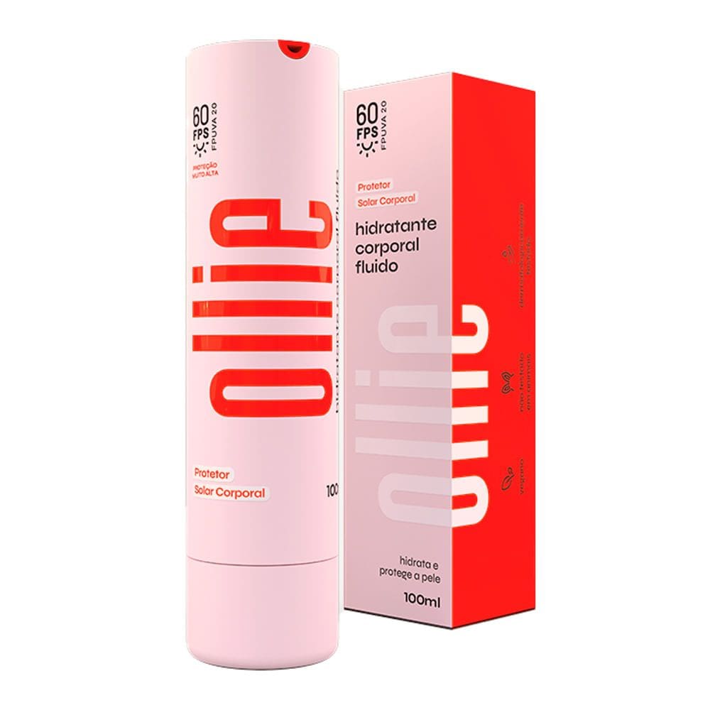 Protetor Solar Ollie Hidratante Corporal Fluido FPS60 100ml